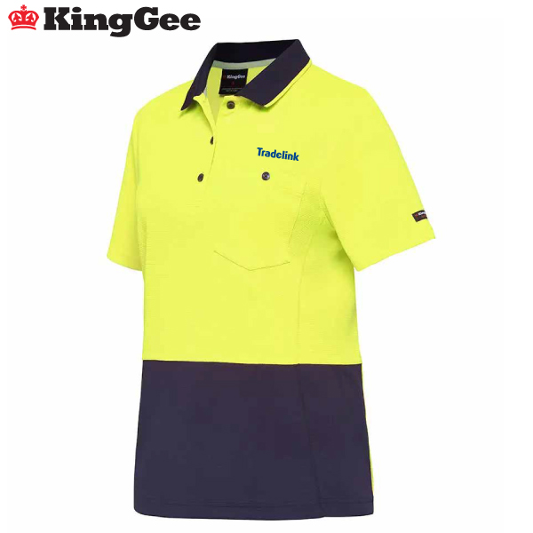 King Gee Hi-Vis Workcool Womens Spliced Short Sleeve Polos K44735
